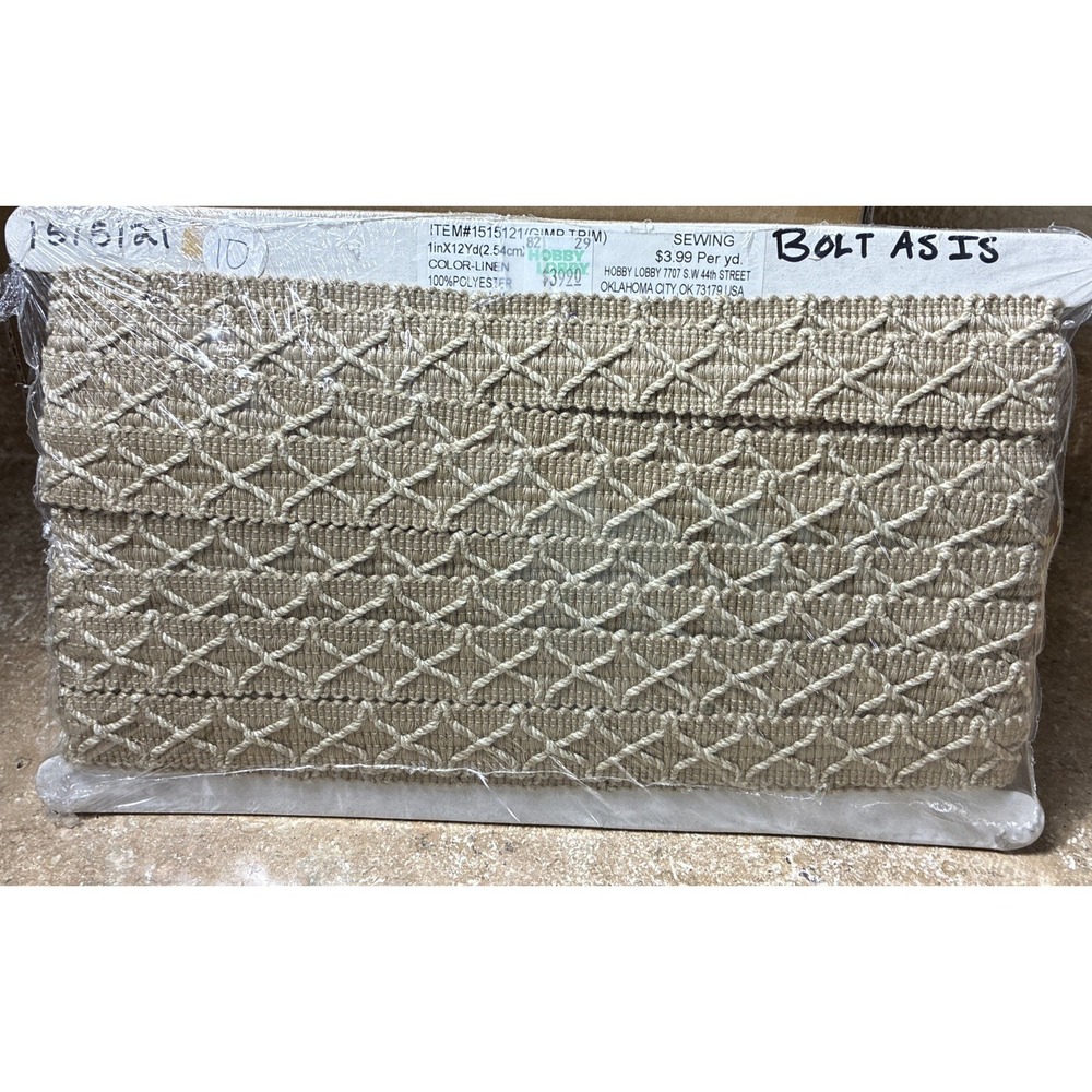 Hobby Lobby Gimp Trim 1" X 10 Yards New In Package